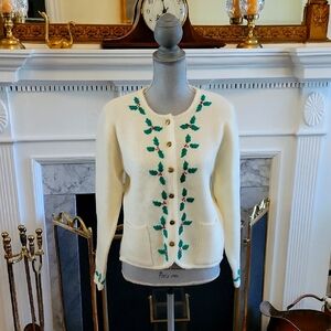 Vtg Tally-Ho Holiday Cardigan